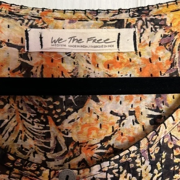 Free People Cool Meadow Printed Top in Midnight Combo Medium - Picture 10 of 13